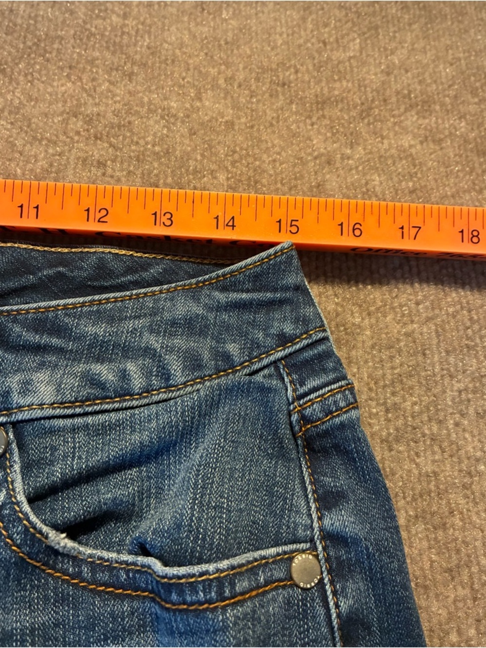 Torrid Medium Blue Distressed Roll-Cuff Denim Bermuda Shorts - Picture 6 of 8